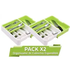 IRM - Cubiertero Organizador X2 Utensilios De Cajon Para Cocina Plastico Resistente FIGOIMPORT