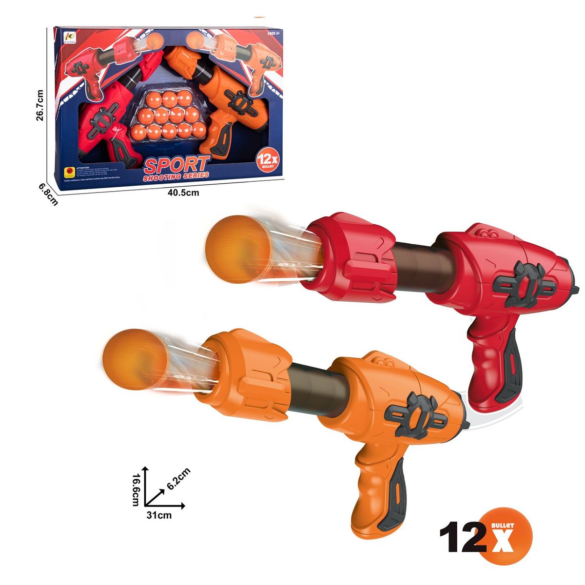 TOYNG - Juguete Set 2 Lanzadores Y 12 Pelotas  - Toyng