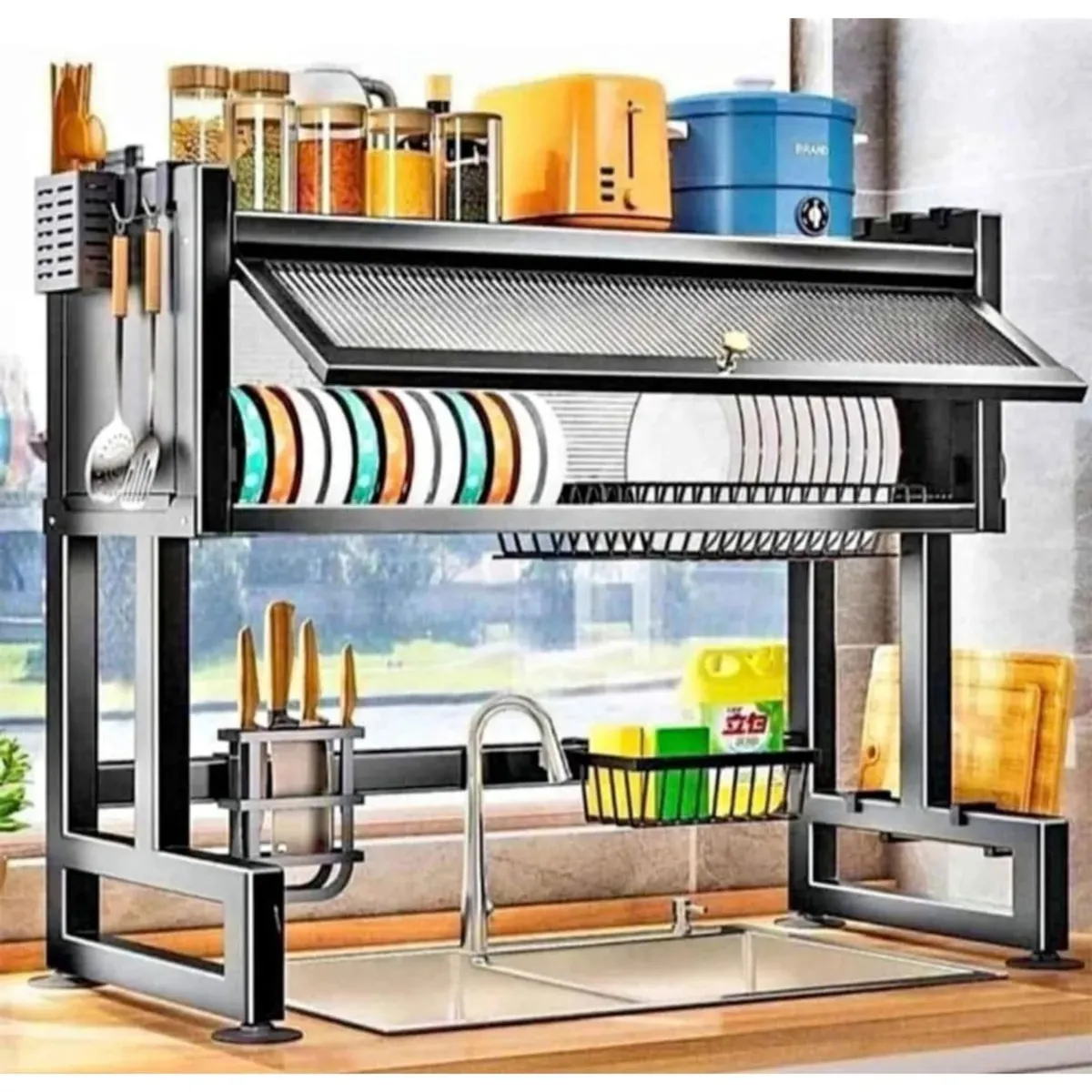 MOVI - Secaplatos con Puerta y Soporte para Accesorios