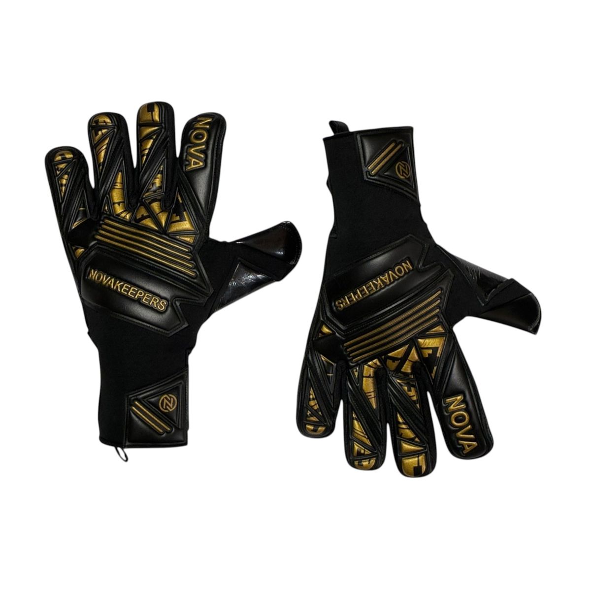 GENERICO - Guantes de Arquero Profesionales - Supernova Negro Dorado Talla 9