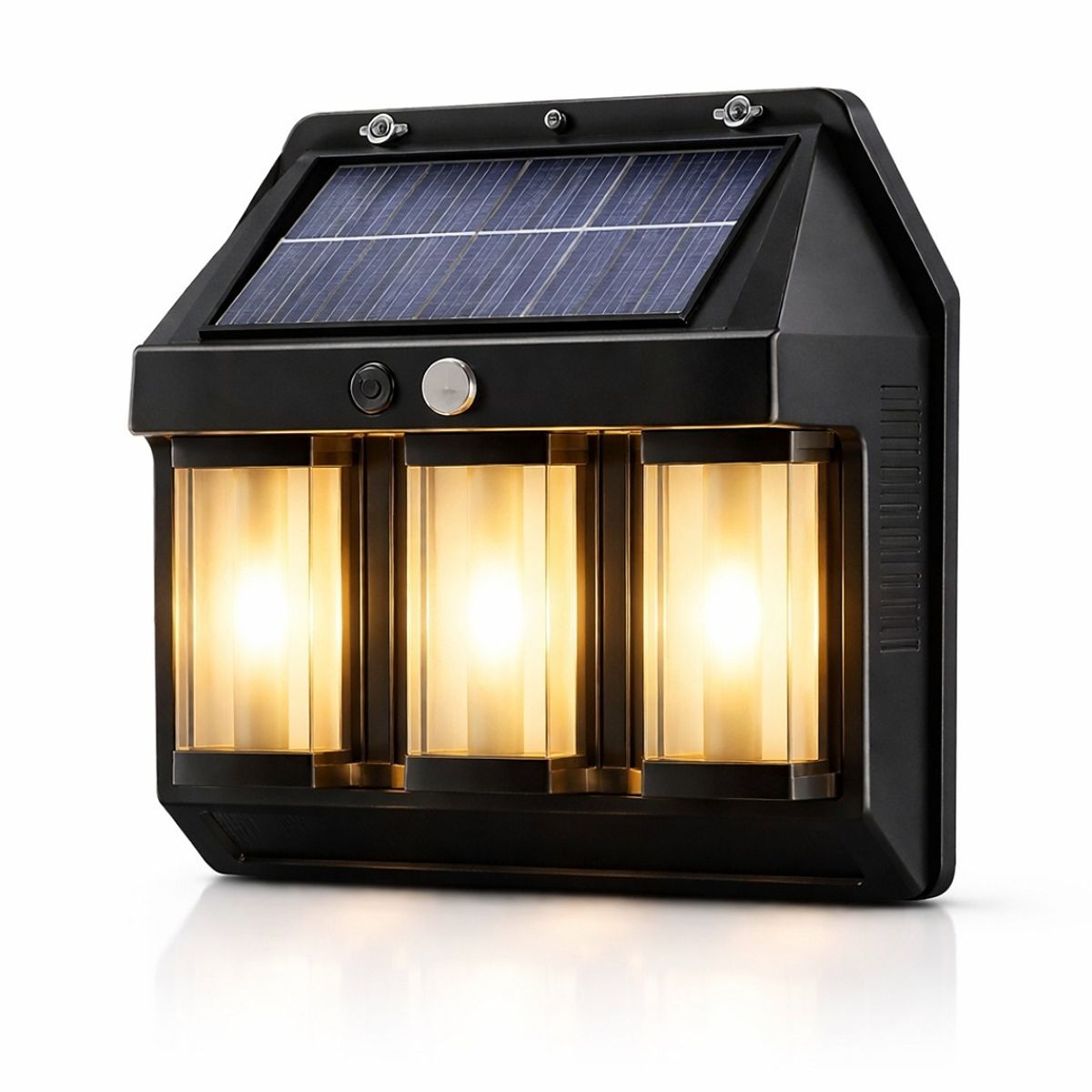 GENERICO - Farol Solar Exterior Triple Luz LED Sensor Movimiento Impermeable