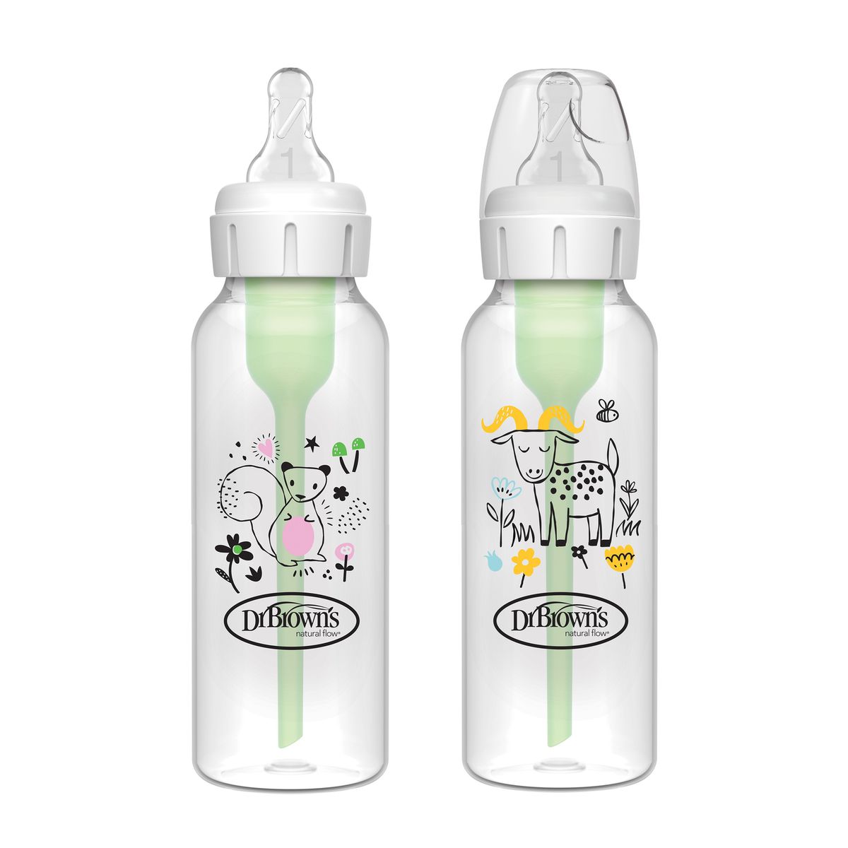 DR BROWN'S - Pack 2 Mamaderas Estándar Options+ 250ml Dr. Brown's Ardilla Chivo