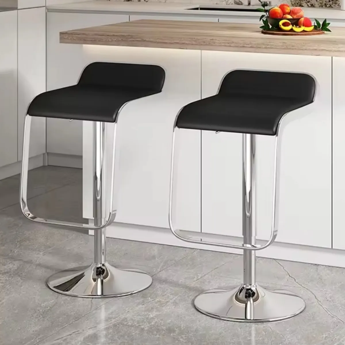 ARTIHOGAR - Pack Sillas Bar Enzo Taburete De Luxe Regulable Negras