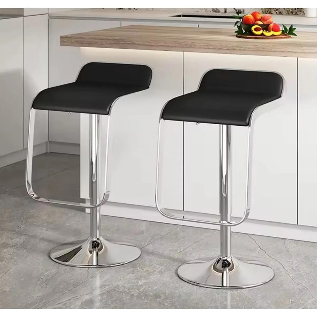 ARTIHOGAR - Pack Sillas Bar Enzo Taburete De Luxe Regulable Negras