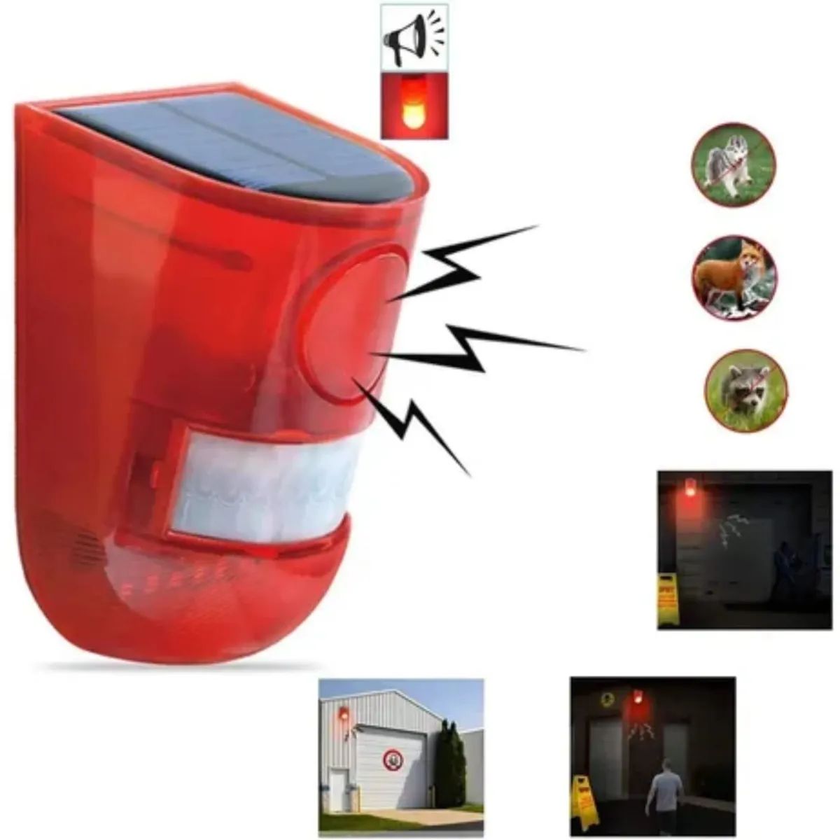 MOVI - Pack 2 Alarmas Solares con Sensor de Movimiento 129 dB Impermeables – Seguridad Exterior