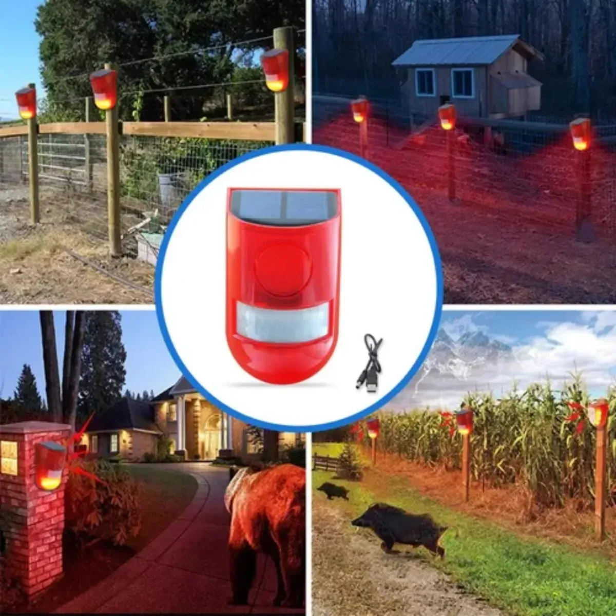 MOVI - Pack 2 Alarmas Solares con Sensor de Movimiento 129 dB Impermeables – Seguridad Exterior