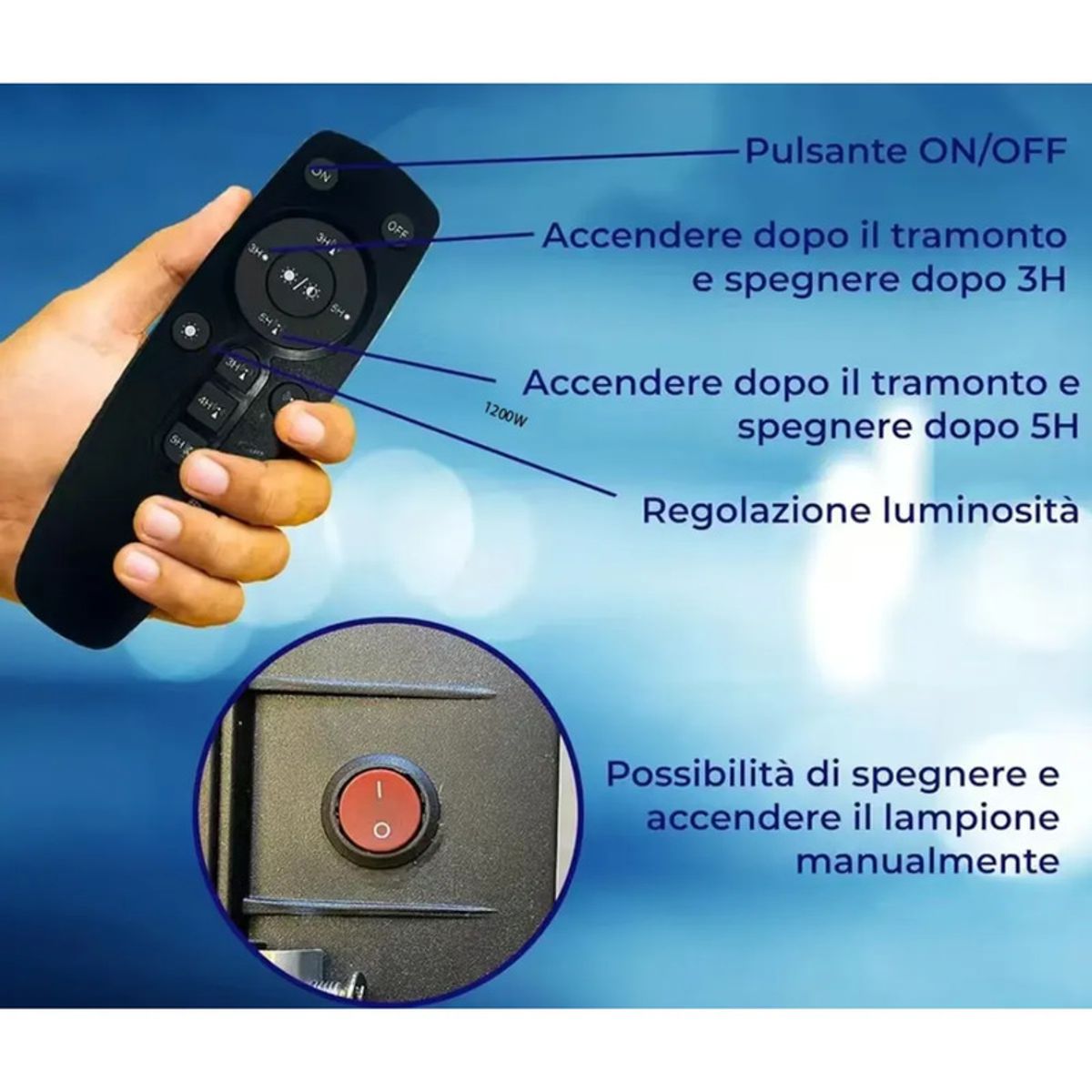 GENERICO - Foco Solar 1200w Led Iluminacion Alta Potencia Exterior