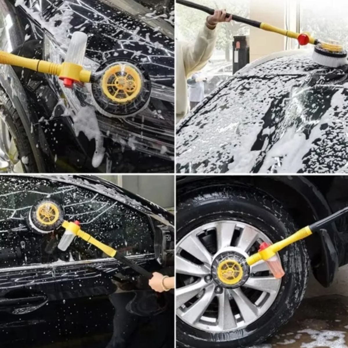 MOVI - CEPILLO GIRATORIO PARA LAVAR AUTO CON CONEXIÓN A AGUA
