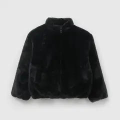 COLLOKY - Chaqueta peluda niña negra 3/4A a 12/13A