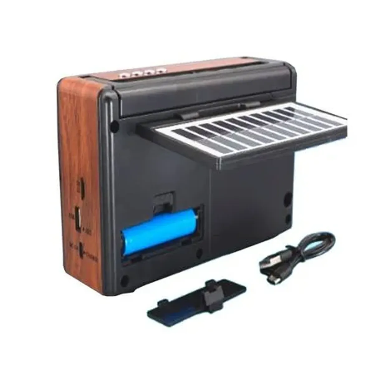 GENERICO - Radio Portatil con Panel Solar y Linterna