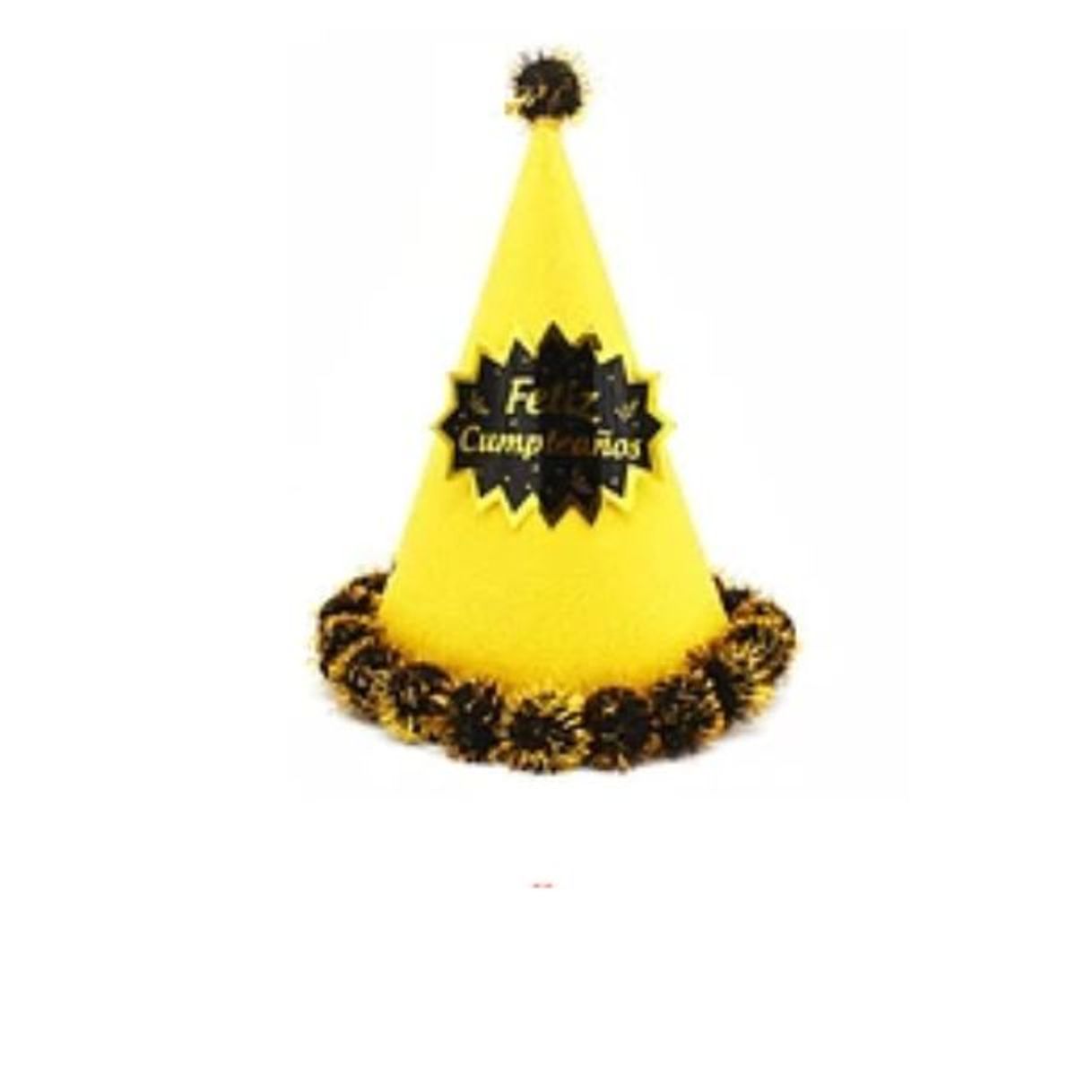 GENERICO - Gorro cotillón doradonegro feliz cumpleaños