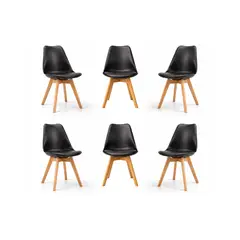 GENERICO - Pack 6 Sillas Tulip Negro