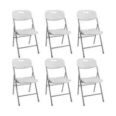 GENERICO - Pack 6 Silla Plegable Blanca para Eventos