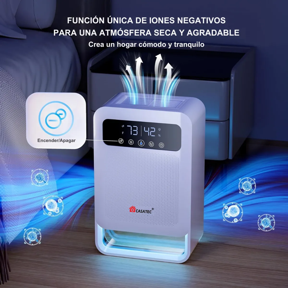CASATEC - Deshumidificador De Aire SmartDry Pro Wifi con Ionizador de aire 3.8 Lts - Casatec