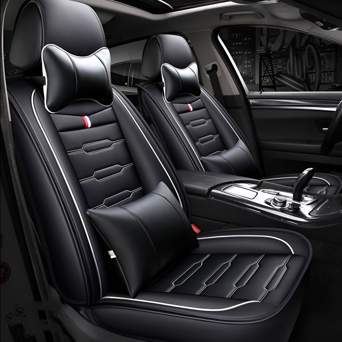 GENERICO - Kit Funda Cubre Asiento Auto Premium Luxury Con 4 Almoadilla