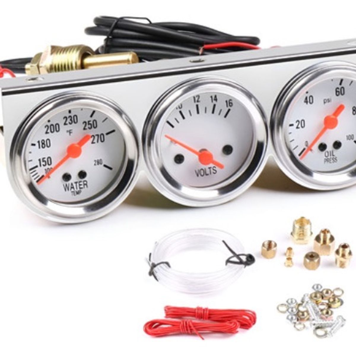 GENERICO - Set Marcador Universal Temperatura-amperimetro-p°aceite 12v Plata - 223635
