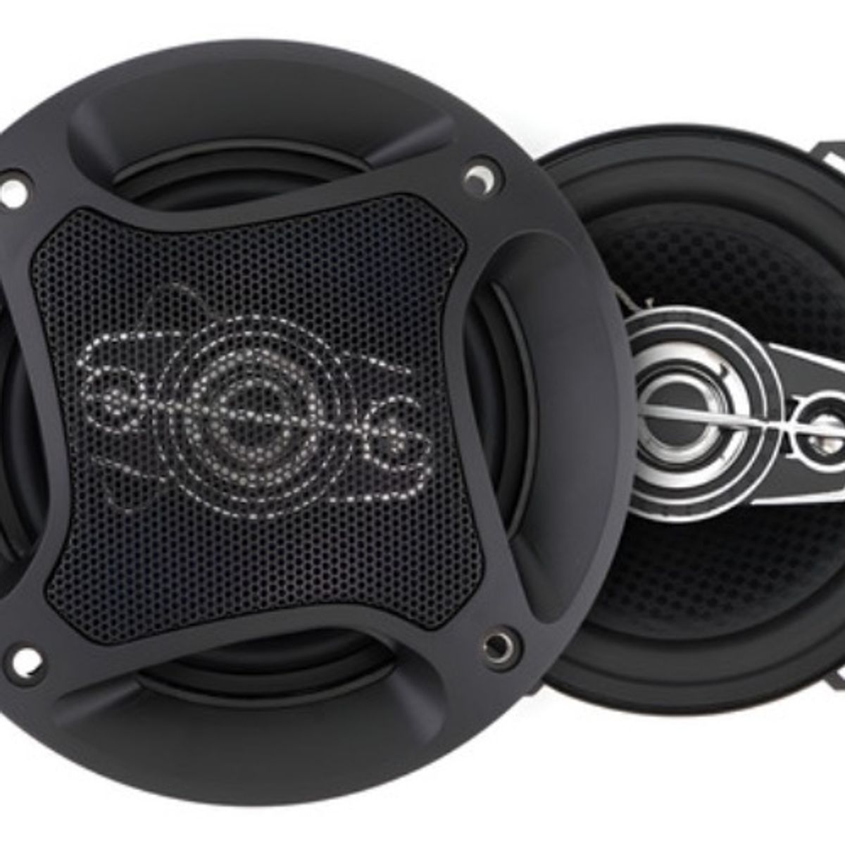 GENERICO - Kit 2 Parlantes Auto 10cm Redondo 250wmax Coaxial  213106 Negro-213106 C45