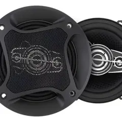 GENERICO - Kit 2 Parlantes Auto 10cm Redondo 250wmax Coaxial 213106 Negro-213106 C45