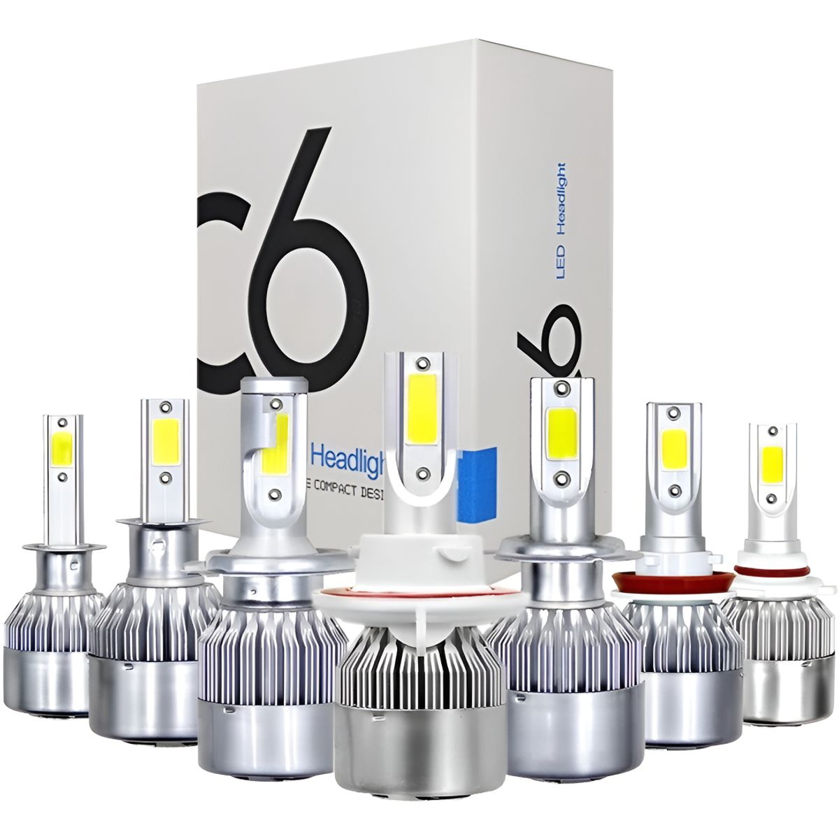 GENERICO - Kit Turbo Led H1 H3 H4 H7 H11 H13 9005 9006 880 36w  C6