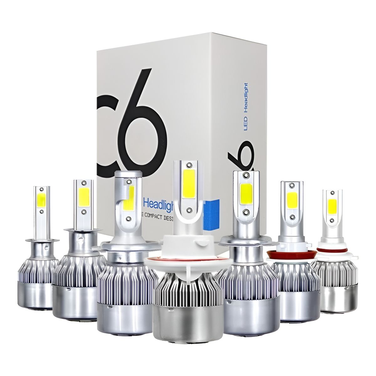 GENERICO - Kit Turbo Led H1 H3 H4 H7 H11 H13 9005 9006 880 36w  C6