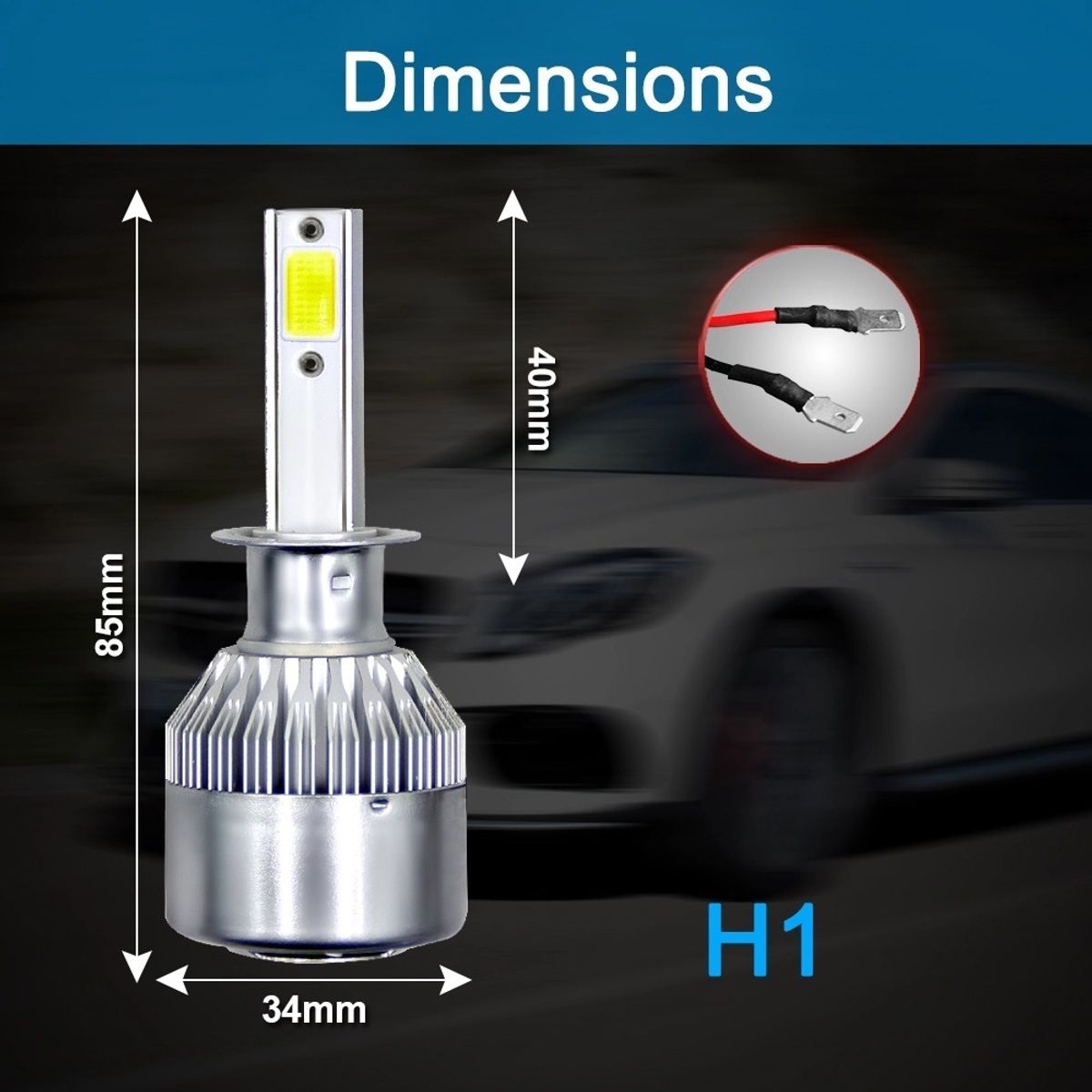 GENERICO - Kit Turbo Led H1 H3 H4 H7 H11 H13 9005 9006 880 36w  C6
