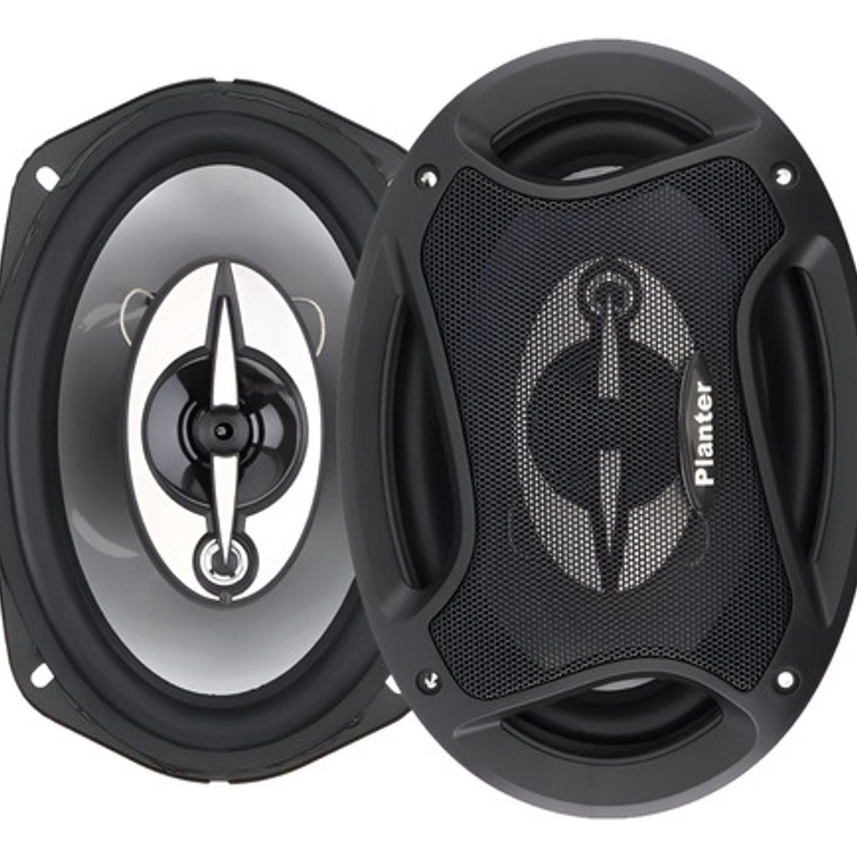 GENERICO - Kit 2 Parlantes Auto 6x9 Ovalados 1000w Coaxial 3 Vías Hifi Negro-213024 C47