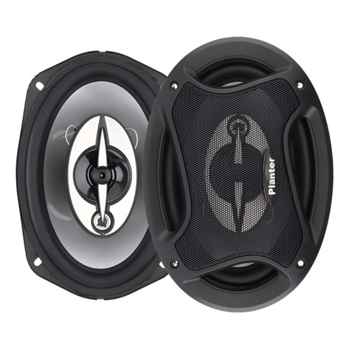 GENERICO - Kit 2 Parlantes Auto 6x9 Ovalados 1000w Coaxial 3 Vías Hifi Negro-213024 C47