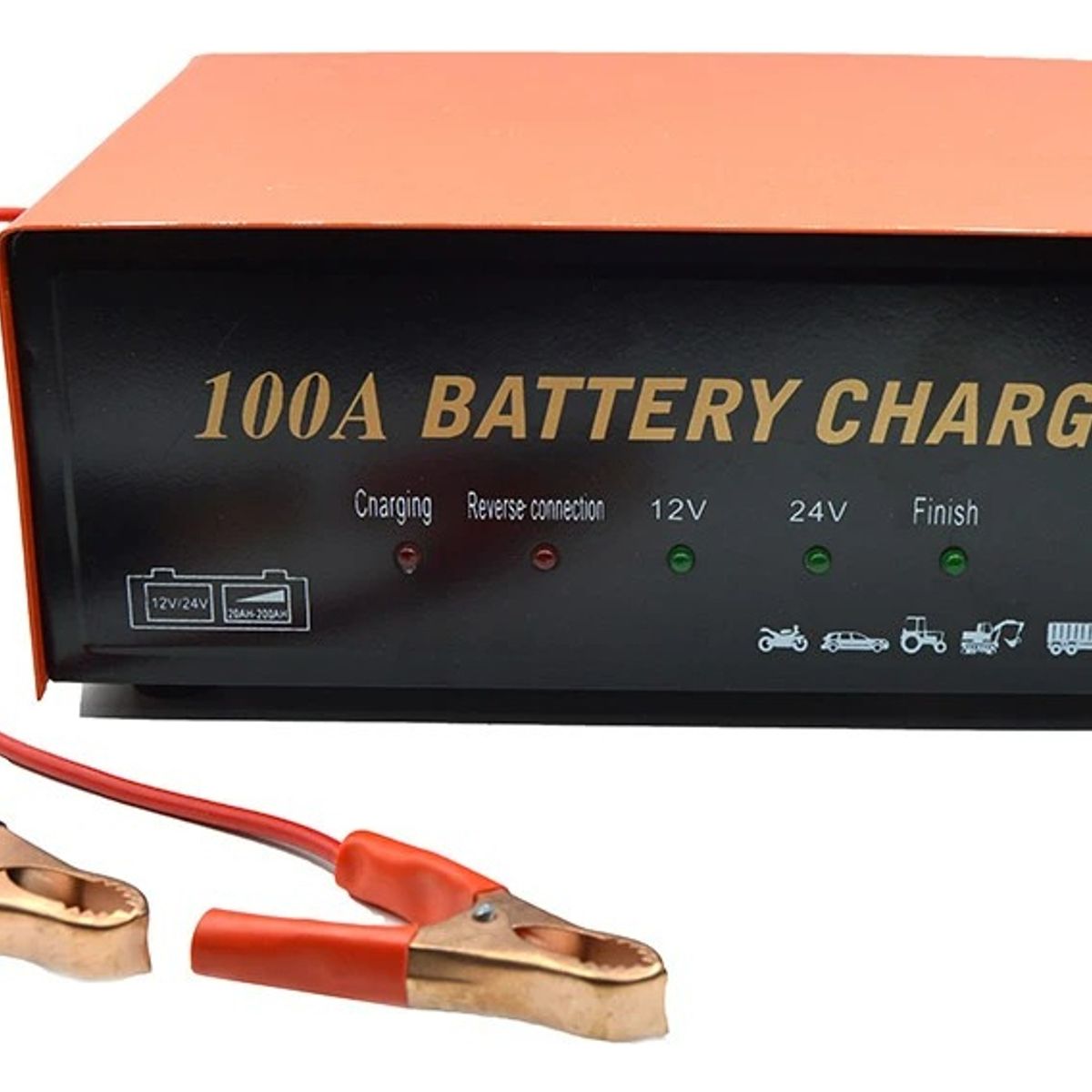 GENERICO - Cargador De Bateria 12v Y 24v Autos Motos 100 Amperes 220v