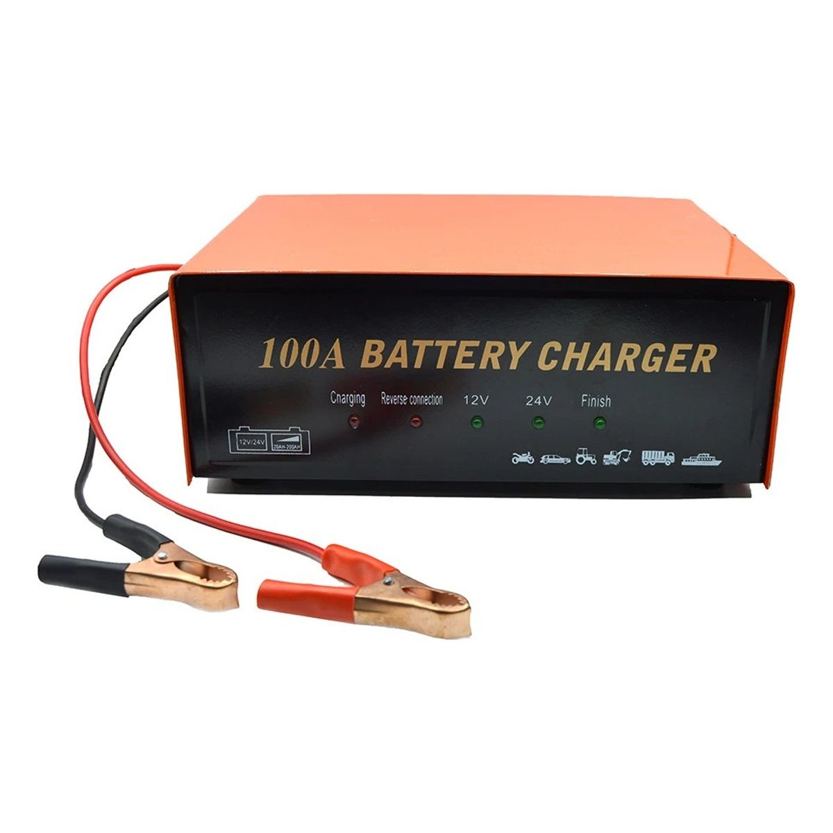 GENERICO - Cargador De Bateria 12v Y 24v Autos Motos 100 Amperes 220v