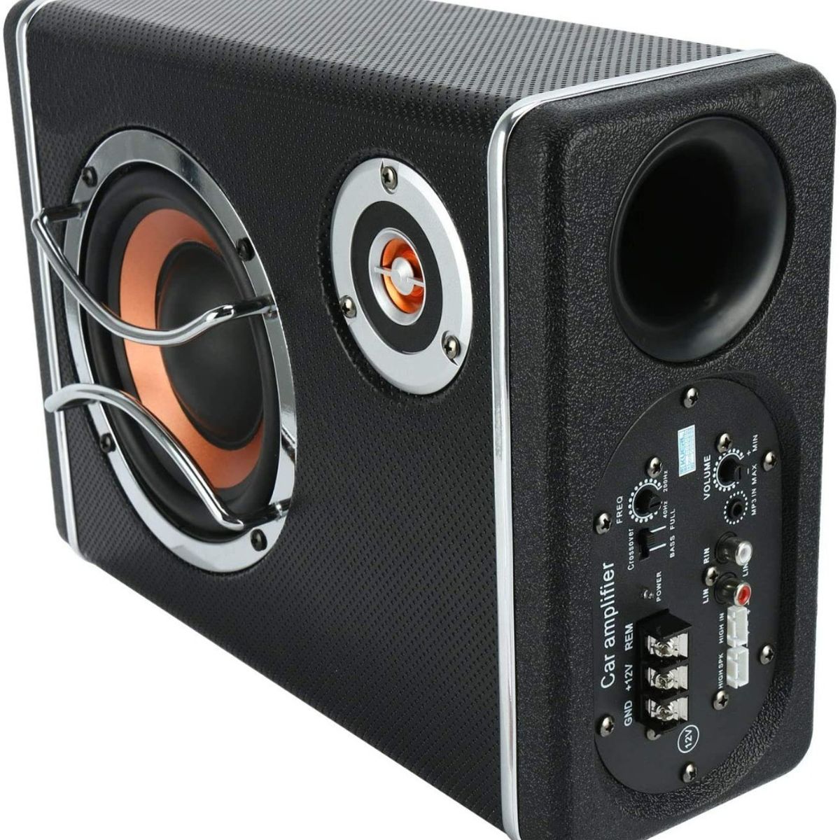 GENERICO - Subwoofer Amplificador Parlante 4800w + Kit Instalación 12v Color Negro - 213233