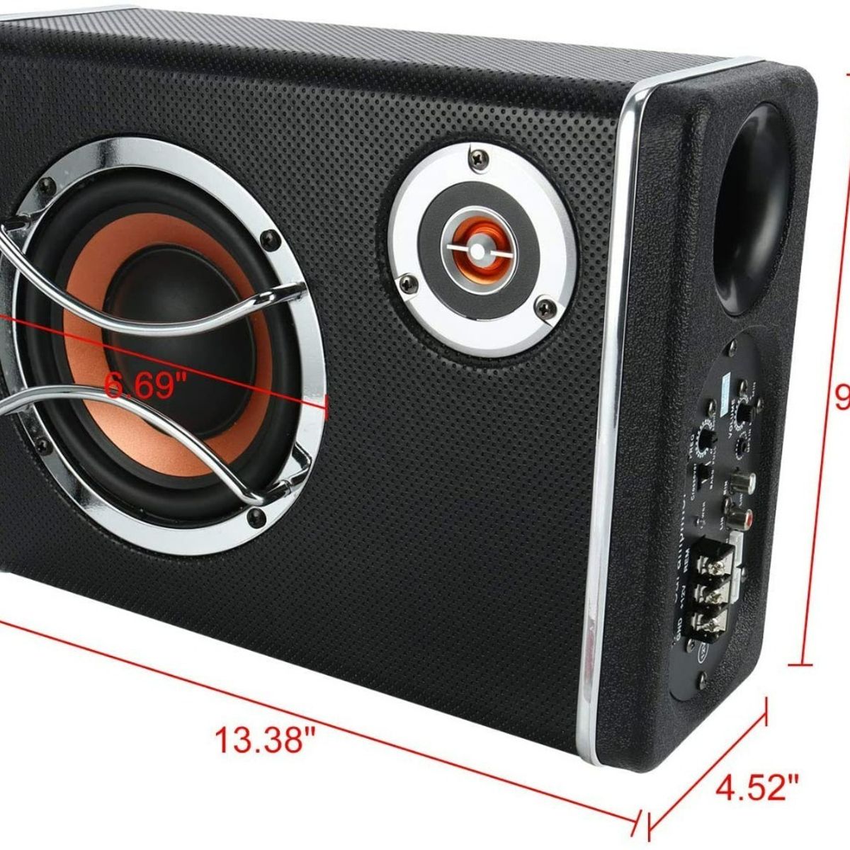 GENERICO - Subwoofer Amplificador Parlante 4800w + Kit Instalación 12v Color Negro - 213233