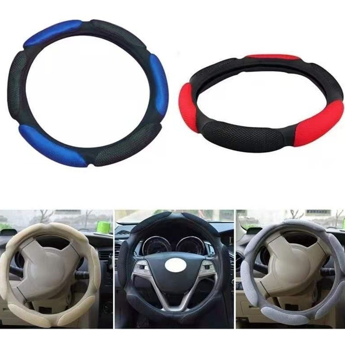 GENERICO - Funda Cubre Volante Auto Antideslizante Transpirable Tela