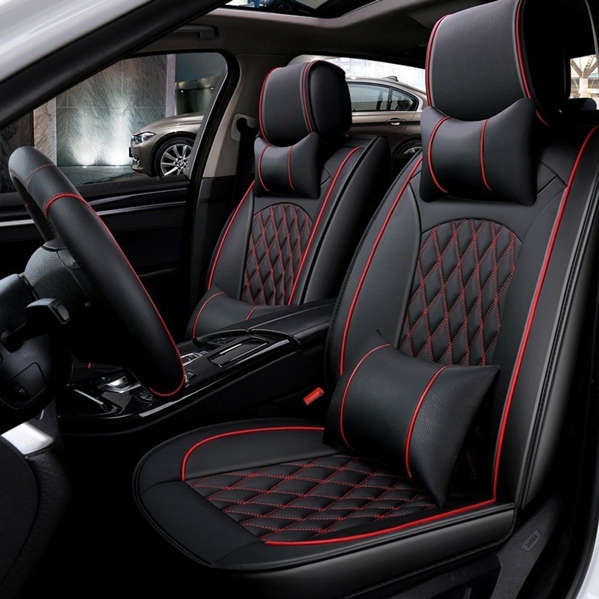 GENERICO - Kit Funda Cubre Asiento Volante Auto Premium Luxury Completo