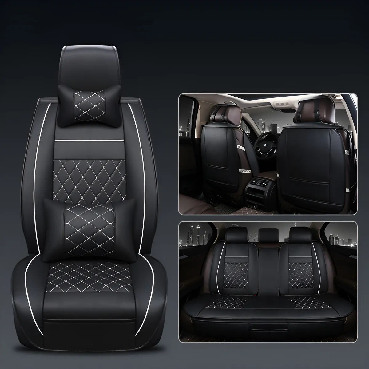 GENERICO - Kit Funda Cubre Asiento Auto Premium Luxury Con 4 Almoadilla