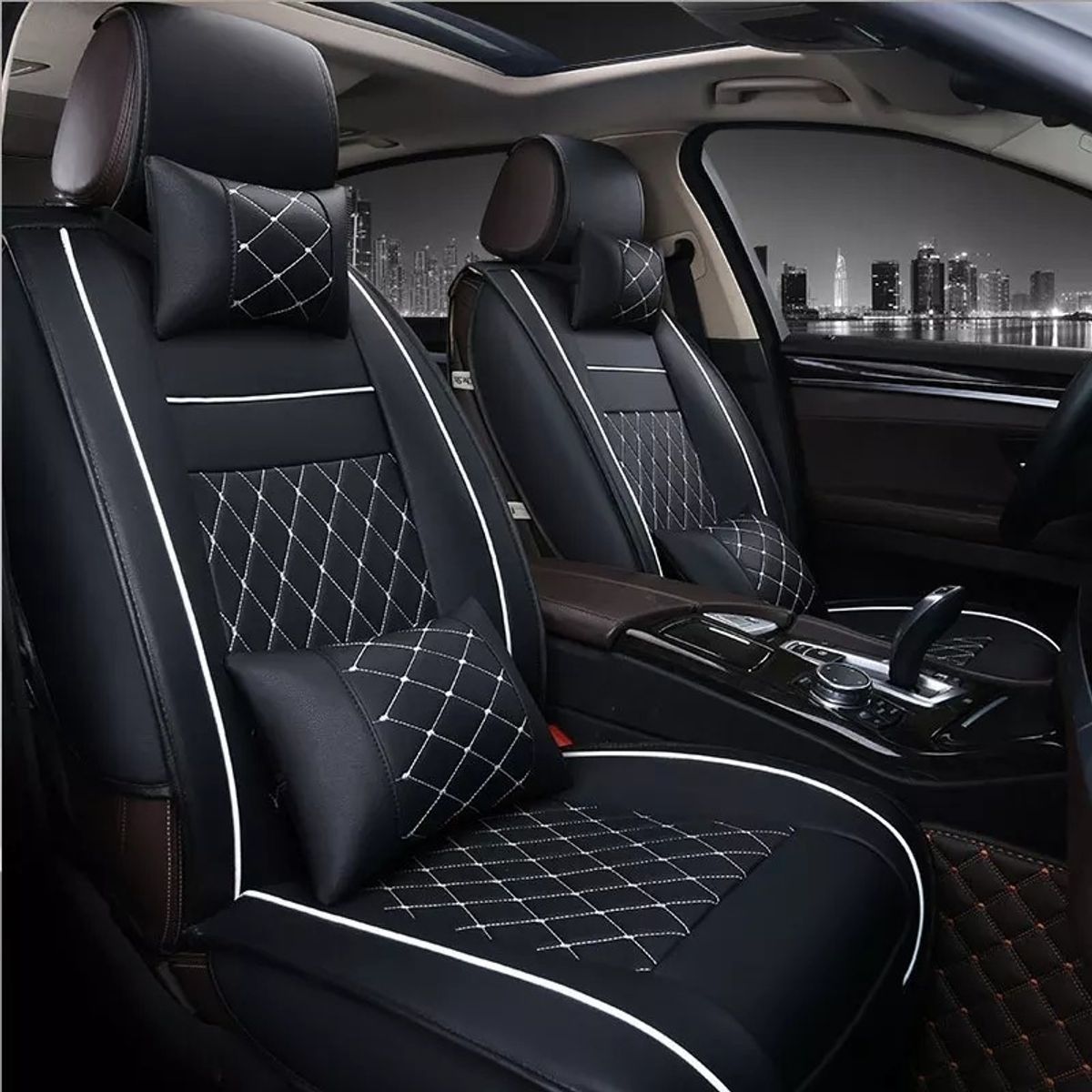 GENERICO - Kit Funda Cubre Asiento Auto Premium Luxury Con 4 Almoadilla