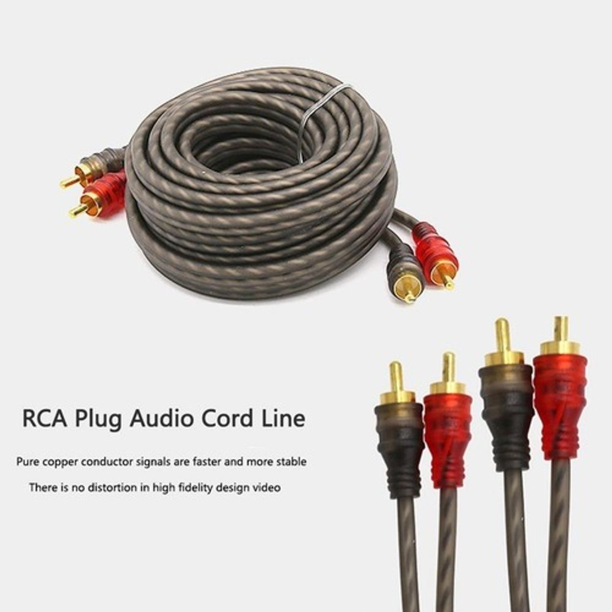 GENERICO - Cable Rca 5mt Estereofónico Trenzado Amplificador Calidad  213009 213150 213008