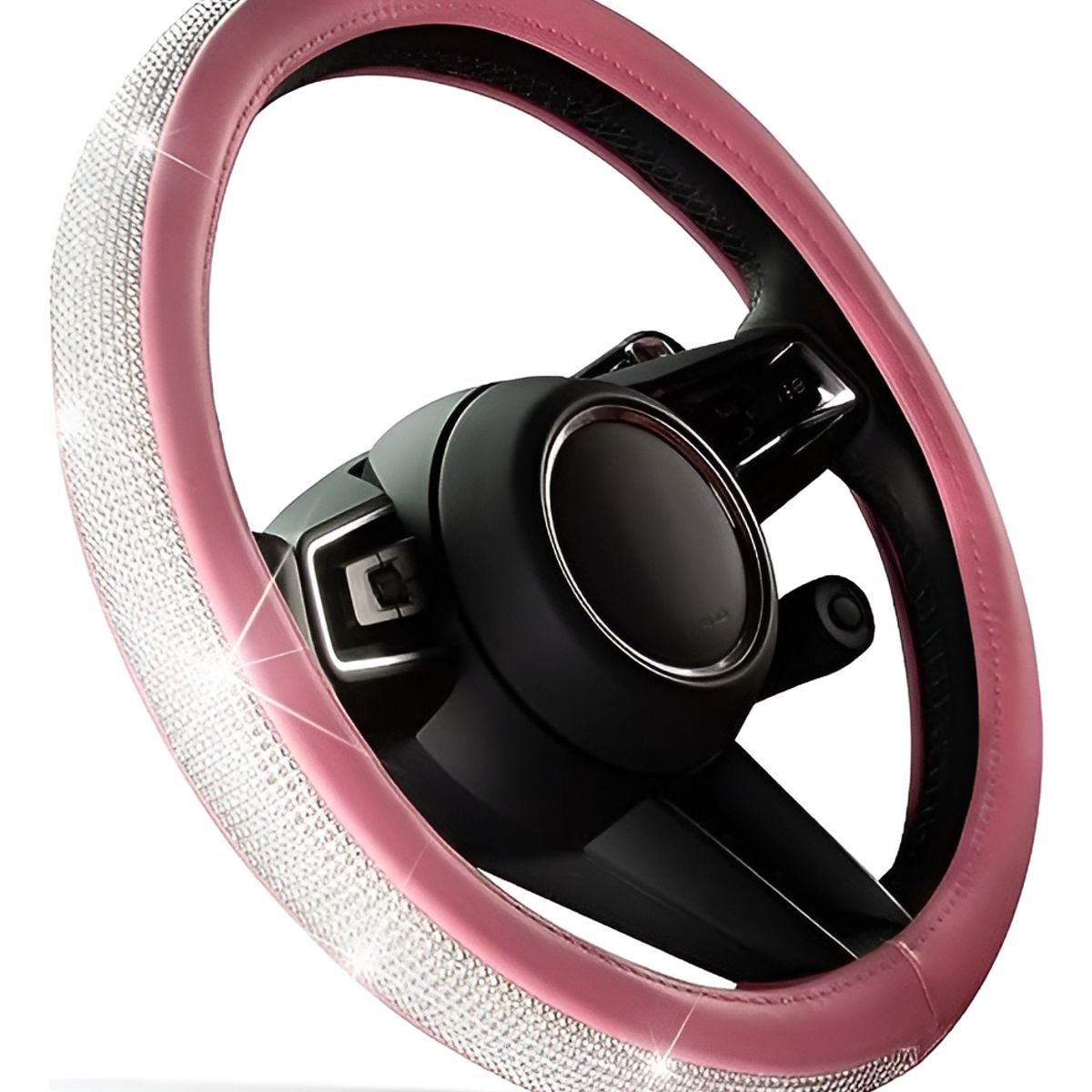 GENERICO - Funda Cubre Volantes Accesorios Auto Diamante Redondo Luxury