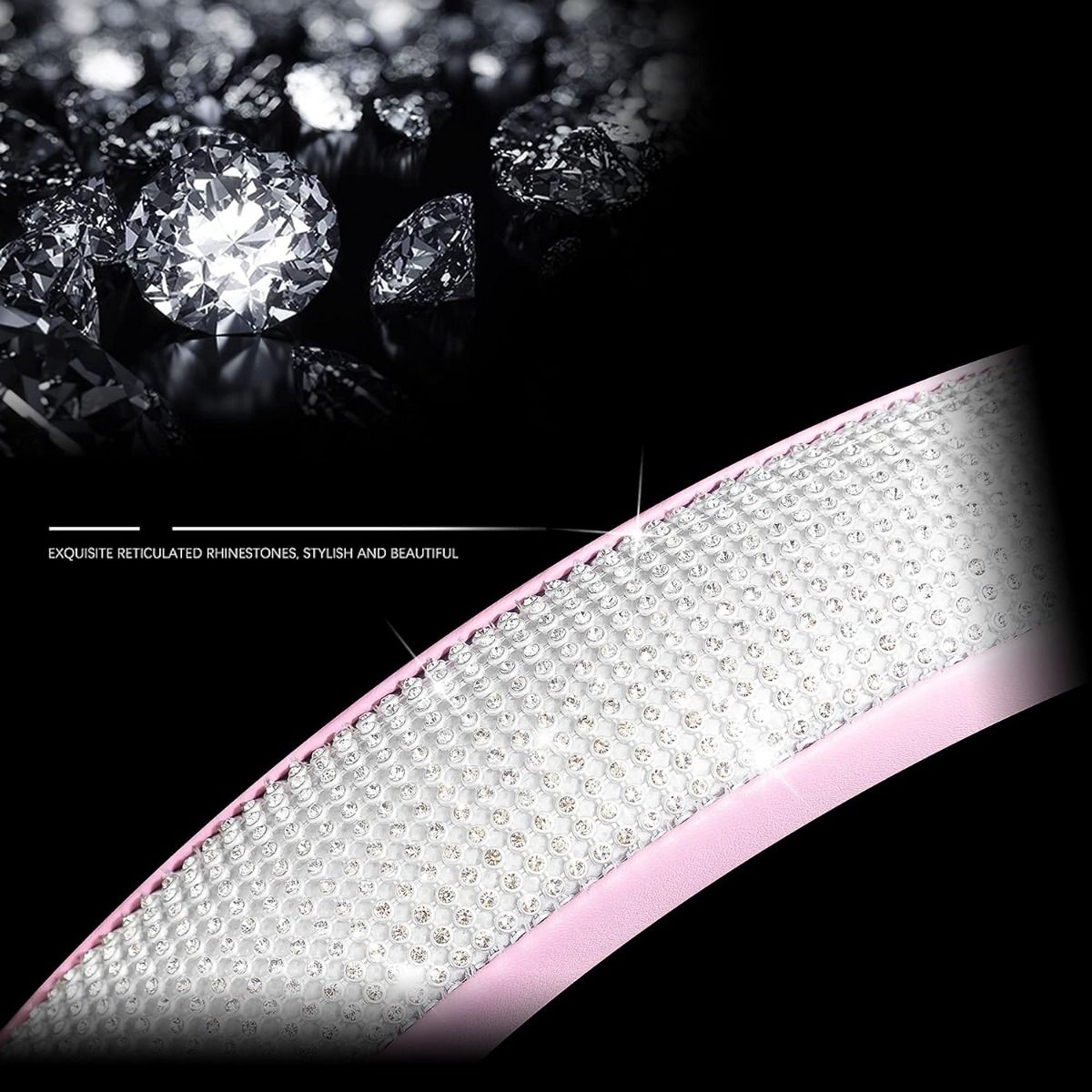 GENERICO - Funda Cubre Volantes Accesorios Auto Diamante Redondo Luxury