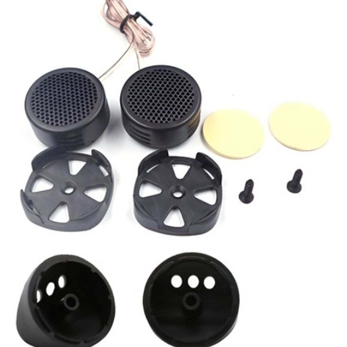 GENERICO - Kit Par Tweeter Optimizador Sonido 600w Automóvil Moto Casa Negro-213017