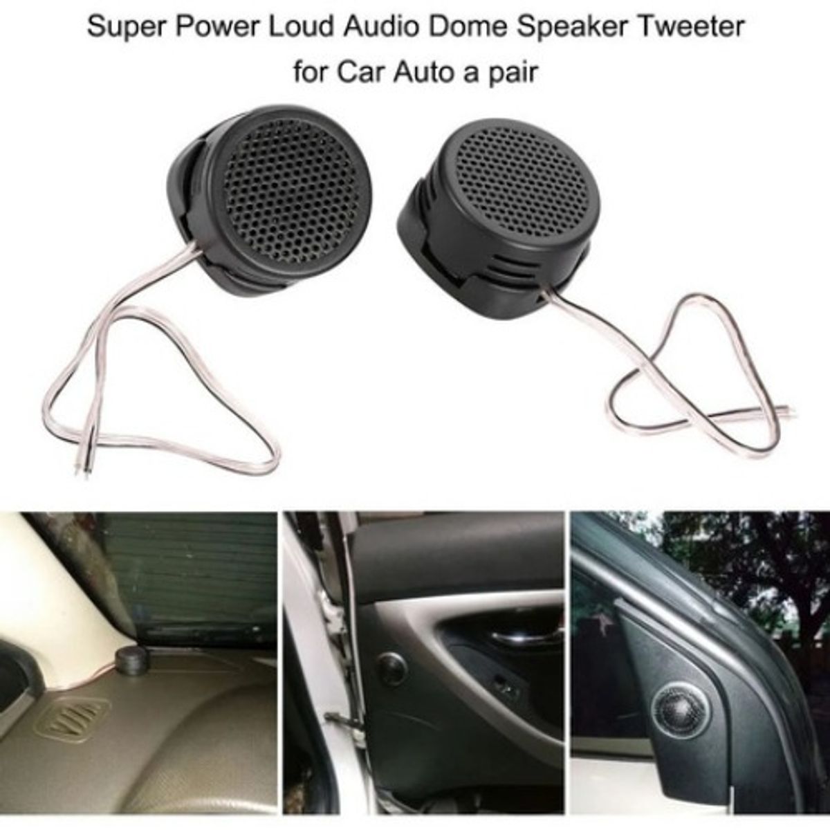 GENERICO - Kit Par Tweeter Optimizador Sonido 600w Automóvil Moto Casa Negro-213017