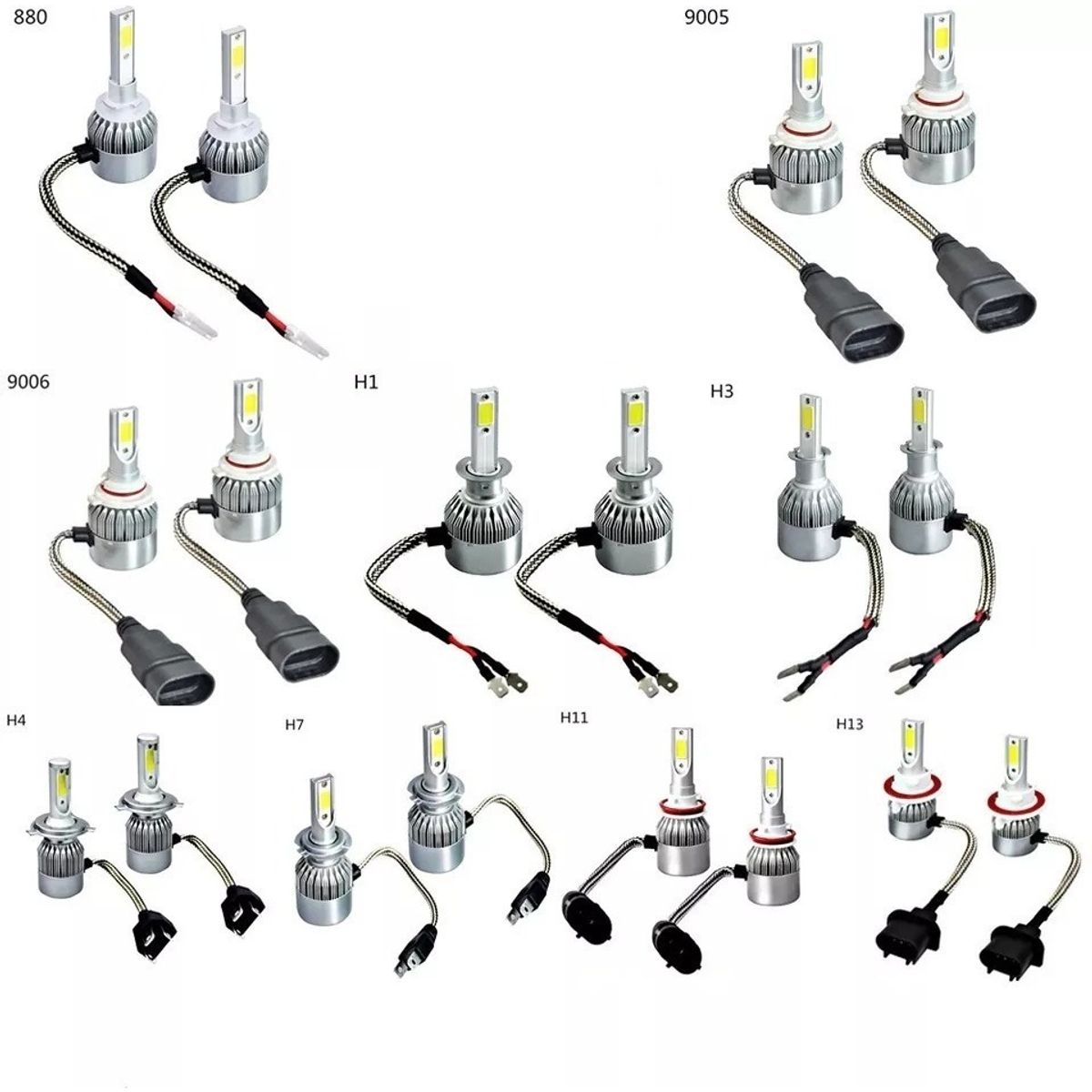 GENERICO - Ampolleta Auto Led Headlight H1 H3 H7 H11 9005 9006 880 36w