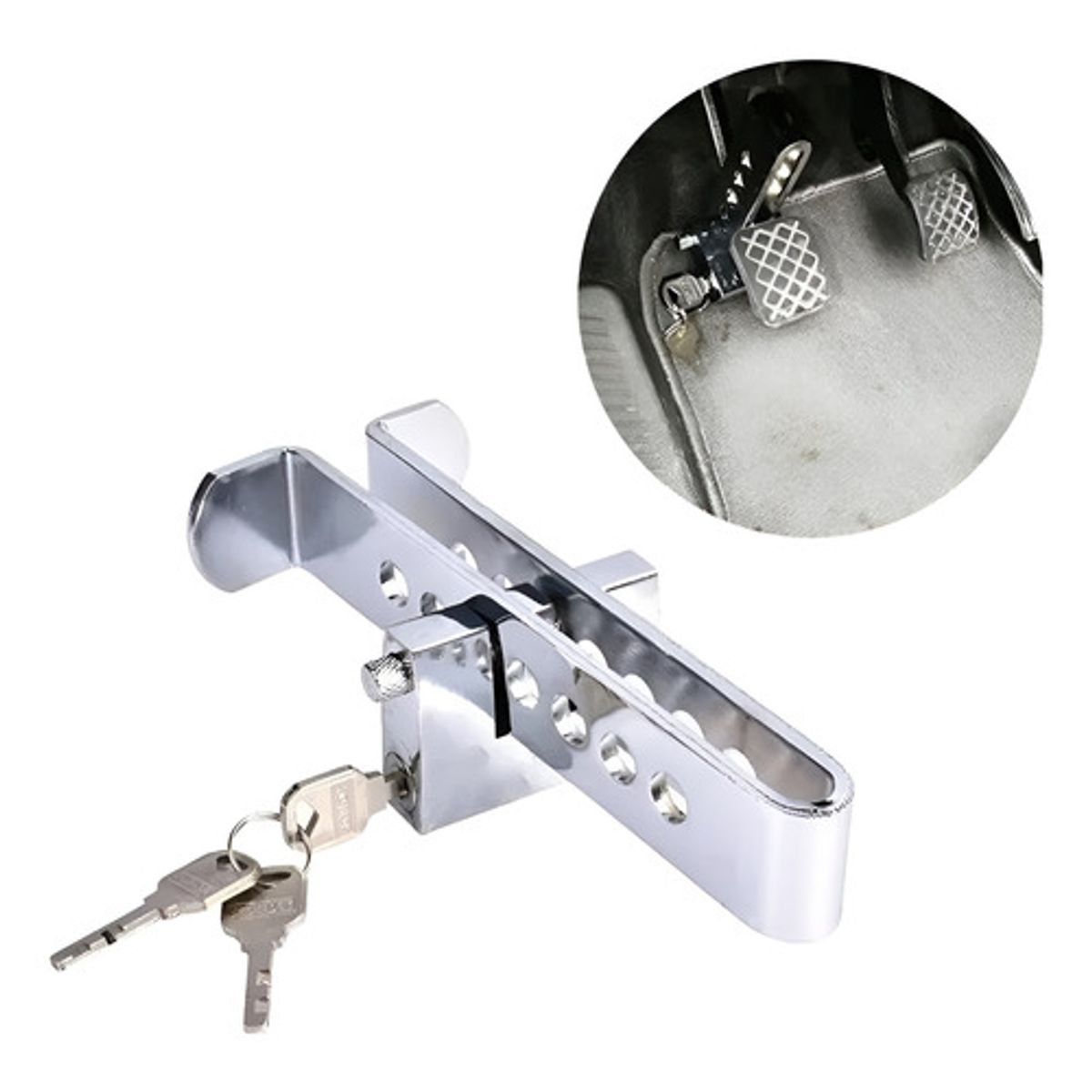 GENERICO - Traba Pedal + Candado + Llaves Seguridad Auto Robo  212003 213146 C