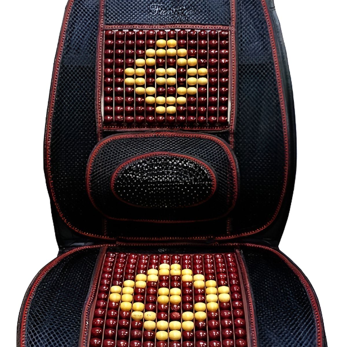 GENERICO - Cubre Asiento Respaldo Bolas Madera Bambu Esferas Verano