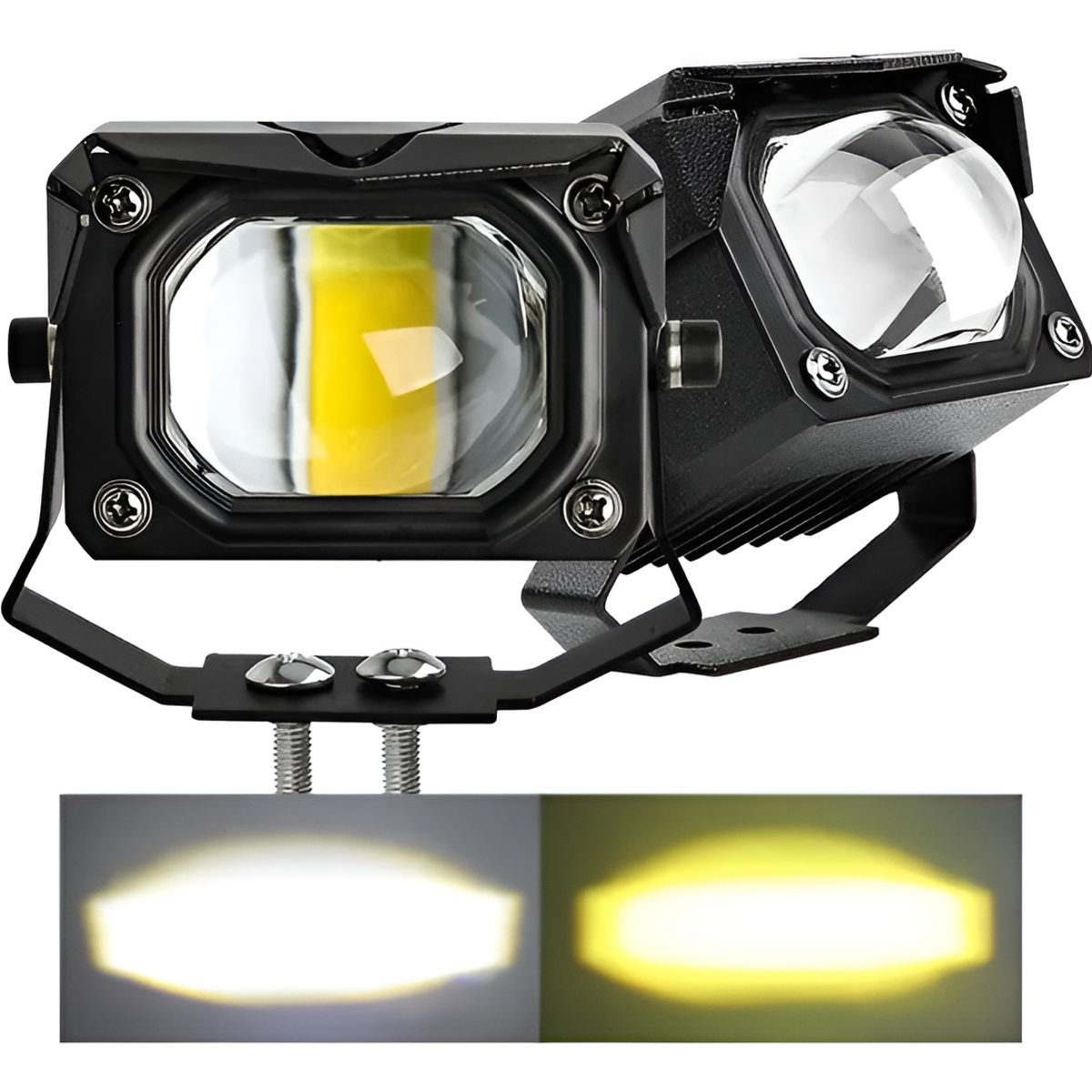 GENERICO - X2 Luces Foco Neblinero Led 30w Estroboscopica Bicolor Lupa