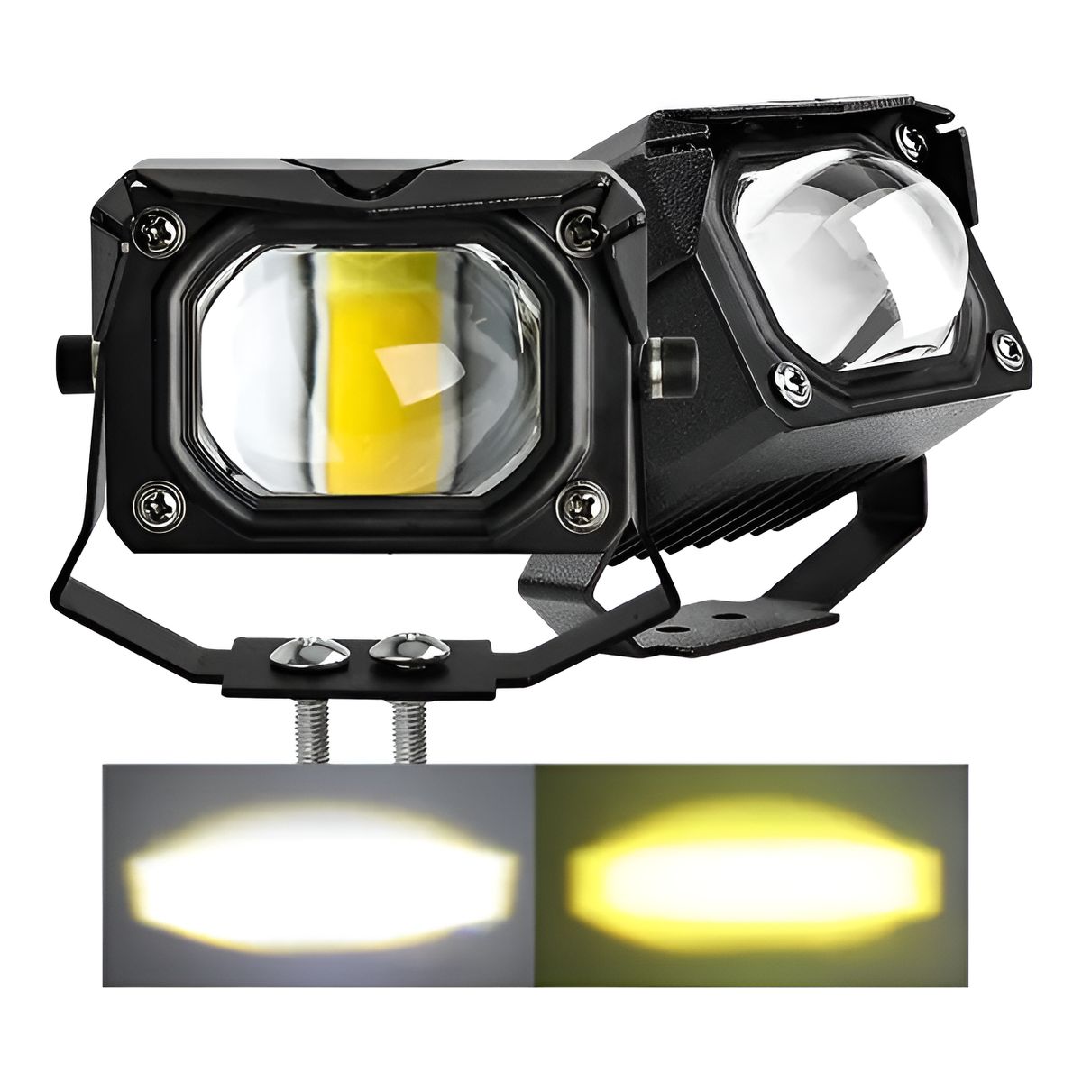 GENERICO - X2 Luces Foco Neblinero Led 30w Estroboscopica Bicolor Lupa