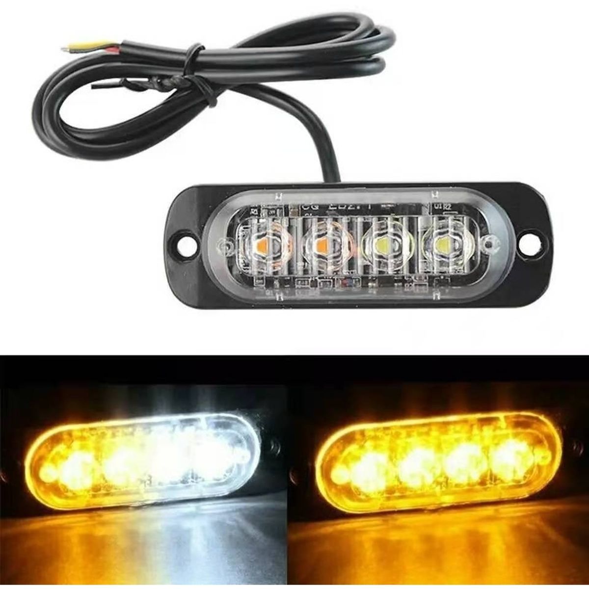 GENERICO - X2 Foco Neblinero Led Estroboscopico 12-24v Destellante