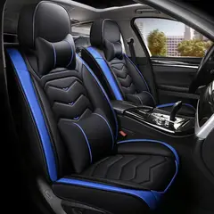 GENERICO - Kit Funda Cubre Asiento Cuero Auto Premium Luxury Almoadilla