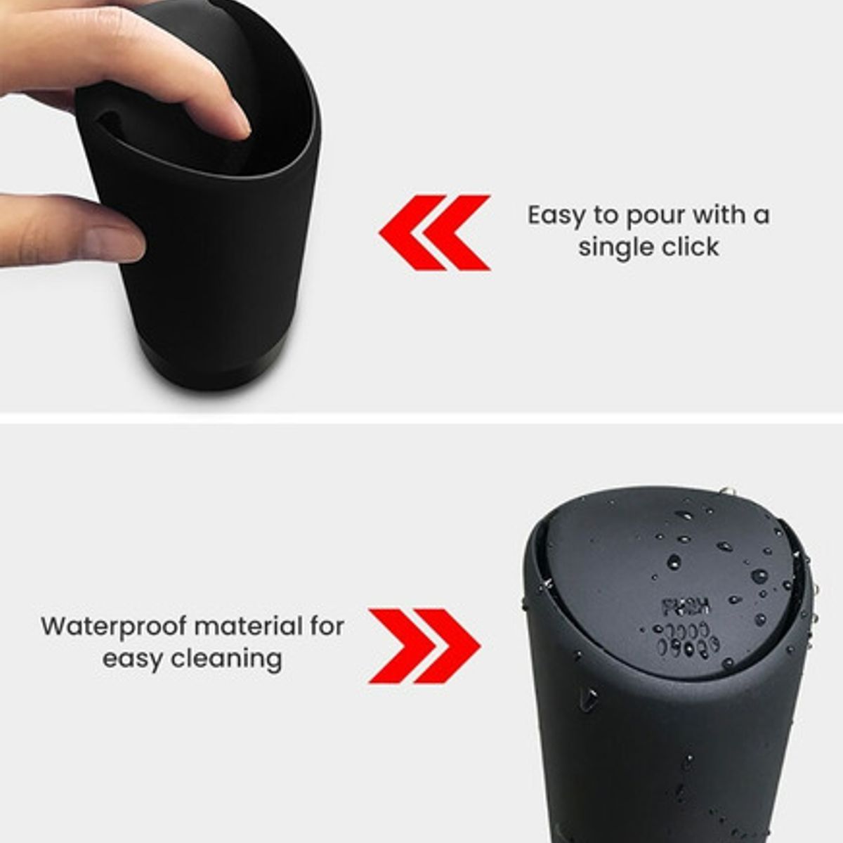 GENERICO - Basurero Auto Portátil Silicon Organizador Higiene Sanitario Negro - 213191