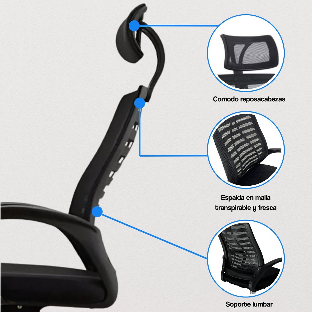 ARTHOME - Silla de Oficina Ejecutiva Madrid Negra  Confort y Estilo Profesional
