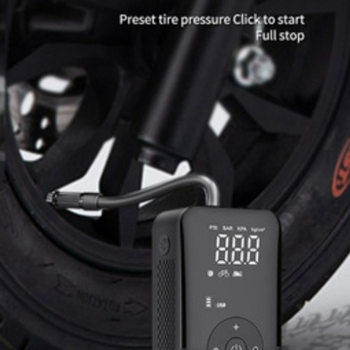 GENERICO - Compresor Aire 90psi Auto Moto Bicicleta Power Bank 4000mah Negro- 261033 90psi - 261033 Monofásica